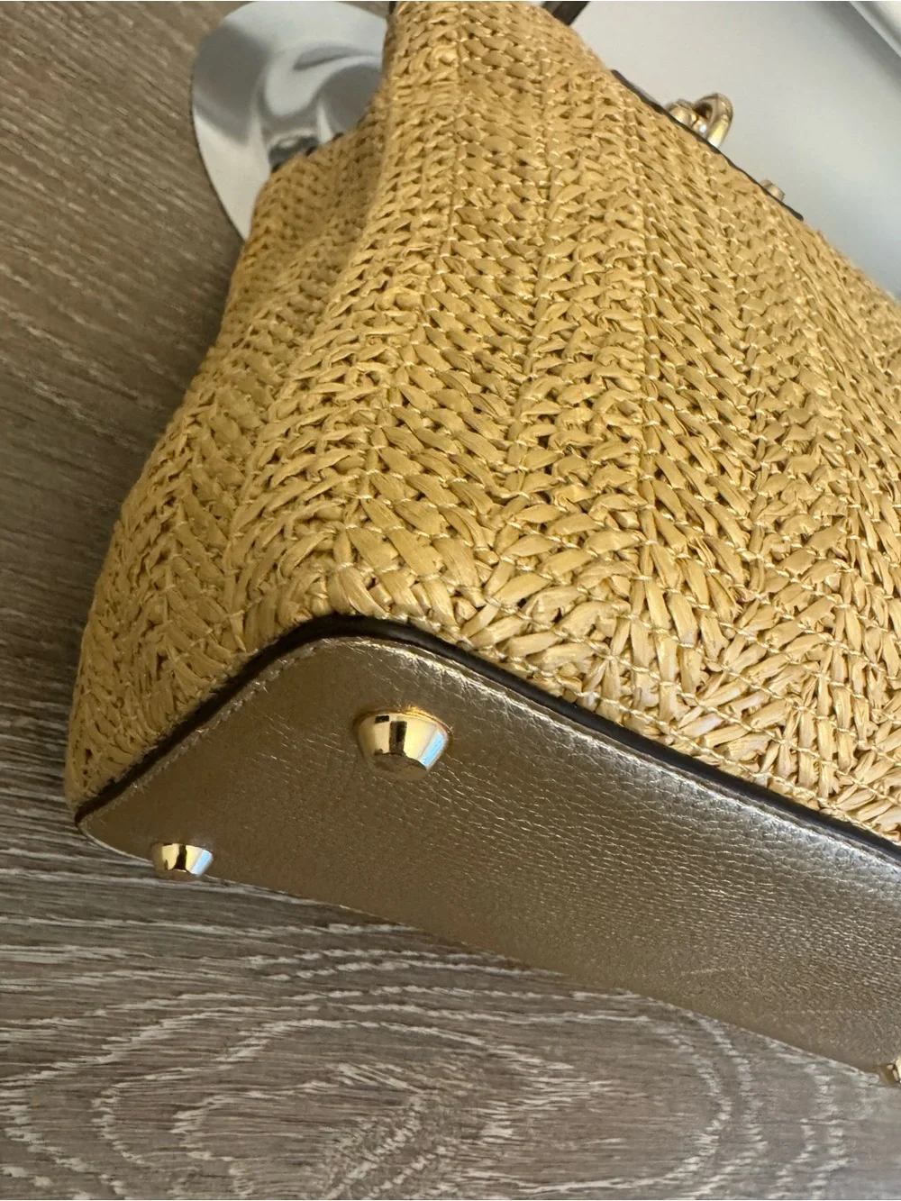 Michael Kor  Straw Rosalie Convertible Satchel. Missing the shoulder strap. - Picture 14 of 16